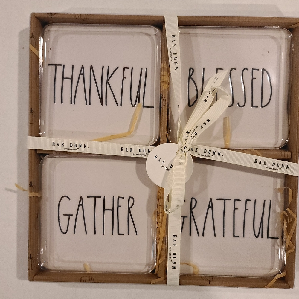 Rae Dunn Autumn Coaster Set